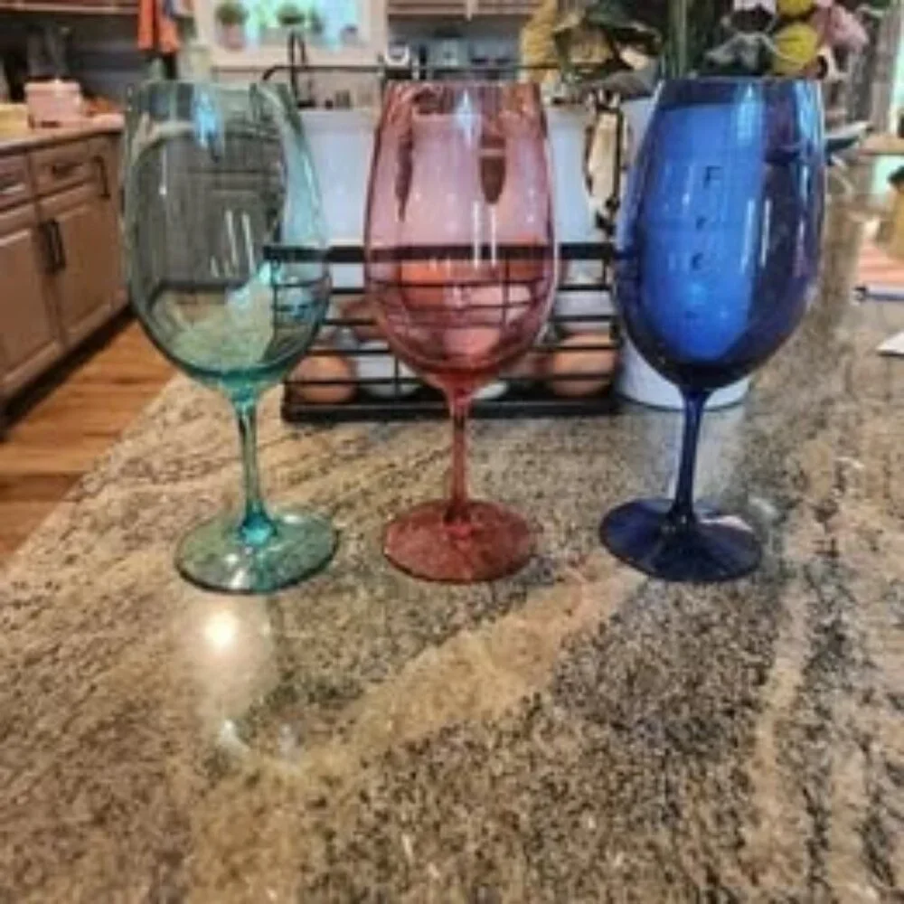 Pier 1 Clarity Acrylic Wine Glasses set of 3